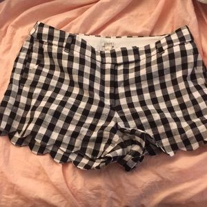 J. Crew Scalloped Gingham Shorts